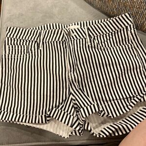 Black and white stripe shorts